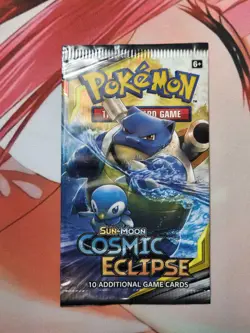 EMPTY - Pokemon - Cosmic Eclipse - Blastoise Pack Wrapper - Image 1