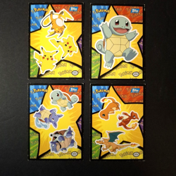 Pokemon 1st Movie Sticker (Lot of 4) Blue Logo 1999 Topps - Image 1