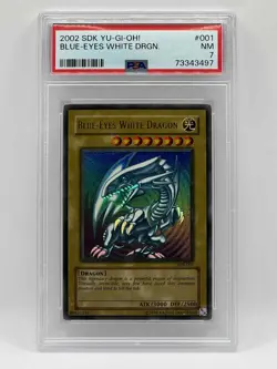 Yu-Gi-Oh! 2002 Starter Deck Kaiba SDK-001 Blue-Eyes White Dragon Unlim PSA NM 7 - Image 1