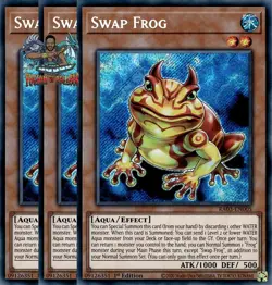 Yugioh! 3x Swap Frog RA03-EN005 Secret Rare 1st Ed NM - Image 1