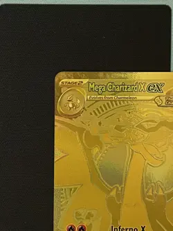 NM Mega Charizard X ex 130/094 Gold Secret - Phantasmal Flames - Pokemon Card - Image 3