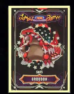 POKEMON JUMPING HALLOWEEN PARTY CARDS * GROUDON * GLOW IN THE DARK- RARE - Image 1