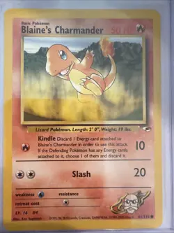 Pokemon TCG Blaine's Charmander Gym Heroes 61/132 Unlimited Common Card - Image 1