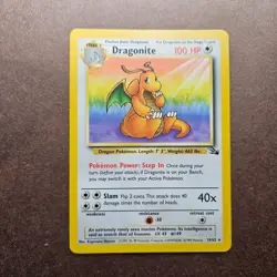 Dragonite 19/62 Pokemon Fossil Regular Rare Card - LP - Image 1
