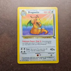 Dragonite 19/62 Pokemon Fossil Regular Rare Card - LP - Image 3