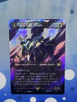Cecil Dark Knight Borderless Surge Foil Final Fantasy Magic the Gathering Card - Image 1