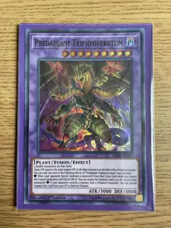 Yu-gi-oh LED5-EN045 Predaplant Triphyoverutum Super Rare 1st Edition NM card - Image 1