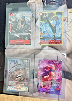 One Piece Card Game Alt Art Lot Sakazuki, Reiju, Bad Manners, Limejuice All NM! - Image 1