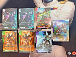 Gundam Card Game Dual Impact Lot Airmaster LR+ & LR X, AGE-1, Kimaris, Virsago - Image 1