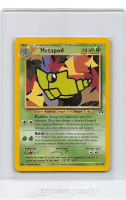 METAPOD 42/75 - Neo Discovery - Uncommon - WOTC Pokemon Card - Unlimited - LP - Image 1