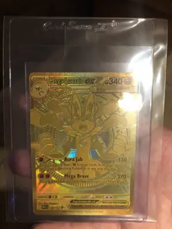 Mega Lucario Ex 188/132 Mega Evolution Gold Hyper Rare Pokemon TCG Card English - Image 3