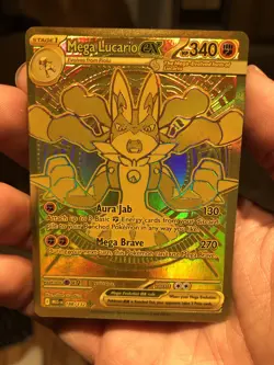 Mega Lucario Ex 188/132 Mega Evolution Gold Hyper Rare Pokemon TCG Card English - Image 5