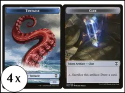 MTG - 4 x Tentacle / Clue (0034) Token - Playset 4x x4 - Streets of New Capenna - Image 1