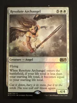 1x Foil Resolute Archangel (028) Core Set 2015 M15 LP MTG Magic the Gathering x1 - Image 1