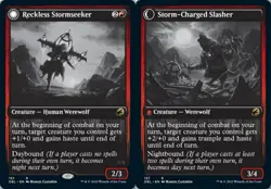 Reckless Stormseeker // Storm-Charged Slasher Innistrad: Double Feature NM MTG - Image 1