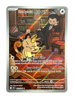 Pokemon TCG Team Rocket's Meowth 203/182 Illustration Rare Sv10: Destined Rivals - Image 1