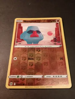 Pokemon Brilliant Stars Nosepass Reverse Holo Common Card 073/172 NM - Image 1