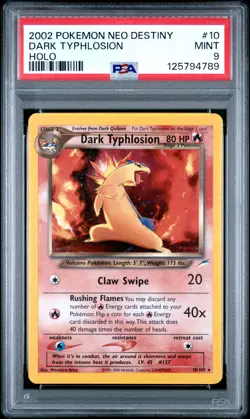 2002 Pokemon Neo Destiny #10 Dark Typhlosion Holo PSA 9 MINT NEWLY GRADED! - Image 1