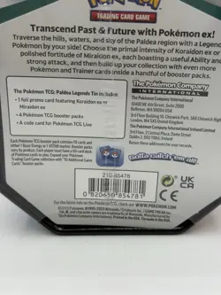 Pokemon Paldea Legends Tin x4 Booster Packs + Koraidon EX Promo FACTORY SEALED - Image 4