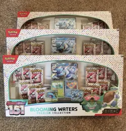 Pokemon Scarlet & Violet 151 Blooming Waters Premium Collection LOT OF 3 - Image 1