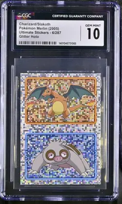 Pokemon Merlin 2005 Series 7 Ultimate Charizard/Slakoth CGC GemMint 10 POP1!RARE - Image 1