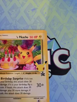 Mint Birthday Pikachu 24 Holo Rare 2021 Pokemon 25th Anniversary Celebrations - Image 5