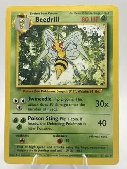 Beedrill 17/102 Rare Pokemon TCG Base Set - Image 1