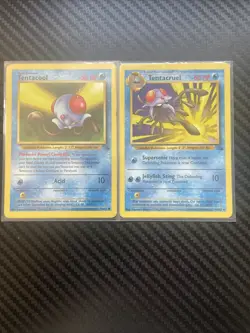 Pokemon TCG - Tentacool 56/62 - Tentacruel 44/62 Fossil Set 1999 WOTC - Image 1
