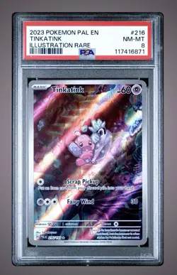 2023 Pokemon Scarlet & Violet Paldea Evolved IR Tinkatink #216 PSA 8 NM-MT - Image 1
