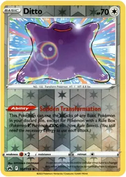 💢Pokemon - Ditto - Reverse Holo - 107/159 - Crown Zenith - (NM)💢 - Image 1