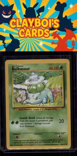 Bulbasaur Base Set Pokemon 044/102 Common Near Mint or Better - Image 1
