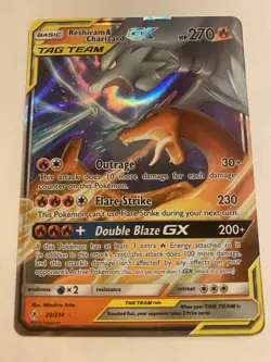 Reshiram & Charizard GX Tag Team 20/214 SM-Unbroken Bonds Holo Pokemon TCG - Image 1