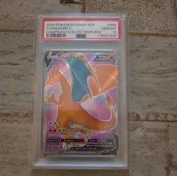 2020 Pokemon Champion's Path Elite Trainer Box Promo SWSH050 Charizard V PSA 10 - Image 1