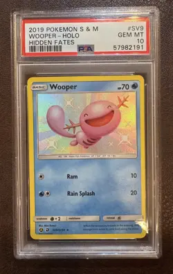 2019 Pokemon Sun & Moon Hidden Fates Shiny Wooper #SV9 PSA 10 GEM MINT - Image 1