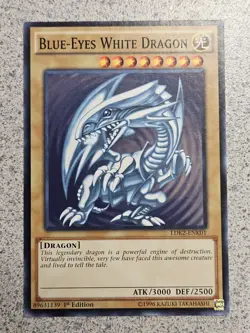 Blue-Eyes White Dragon LDK2-ENK01 YuGiOh 1st Edition- Original Art- NM/VLP - Image 1