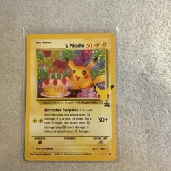 Pokemon TCG Birthday Pikachu Trading Card #24 Celebrations Classic Collection - Image 1