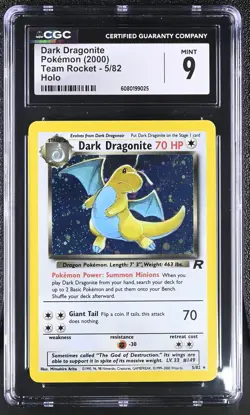 CGC 9 MINT Dark Dragonite 2000 Team Rocket 5/82 Holo Pokemon Card - Image 1