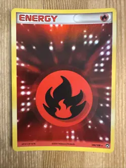 Fire Energy 104/108 EX Power Keepers Holographic Pokemon Card MP - Image 1