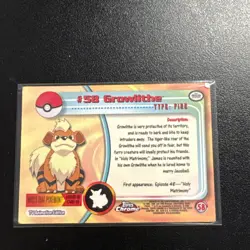 Spectra Pokemon Topps Chrome 2000 TV #58 Growlithe Holo Vintage Trading Card LP - Image 2