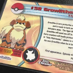Spectra Pokemon Topps Chrome 2000 TV #58 Growlithe Holo Vintage Trading Card LP - Image 3
