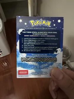 Pokemon Scarlet and Violet Shiny Legendary Code Card. New And Unscratched. - Image 2
