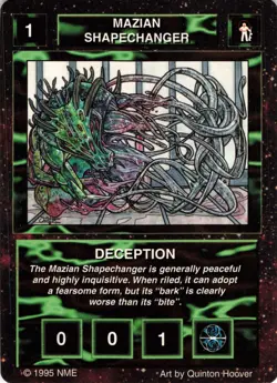 Mazian Shapechanger 1995 Battlelords TCG Deception Card by Quinton Hoover - Image 1