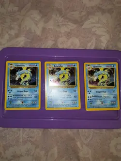 All 3 ! Pokemon Gyrados Holo Rare Base Set 1999 Vintage Card Moderately Played - Image 1