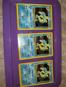 All 3 ! Pokemon Gyrados Holo Rare Base Set 1999 Vintage Card Moderately Played - Image 2