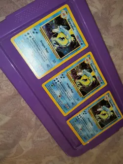 All 3 ! Pokemon Gyrados Holo Rare Base Set 1999 Vintage Card Moderately Played - Image 3