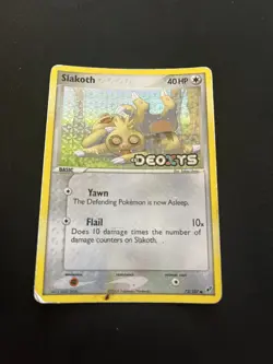 Slakoth 73/107 DMG Reverse Holo Rare Pokemon EX Deoxys Vintage Stamped - Image 1