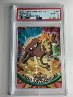 2000 Topps Pokemon #106 Hitmonlee Series 2 PSA 8 NM-MT - Image 1