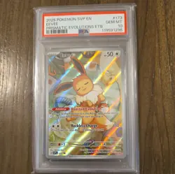POKEMON 2025 Prismatic Evolutions ETB EEVEE Full Art SVP En #173 PSA 10 Gem Mint - Image 1