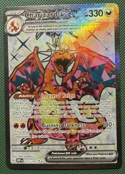 Pokemon TCG Charizard EX Sv03: Obsidian Flames Holo Ultra Rare Card 215/197 - Image 1
