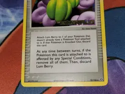 Lum Berry Holo Uncommon Stamped Trainer Card EX Emerald 78/106 VLP - Image 4